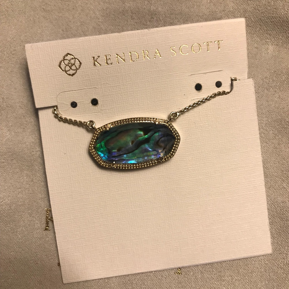 Delaney abalone shell necklace euc gold setting